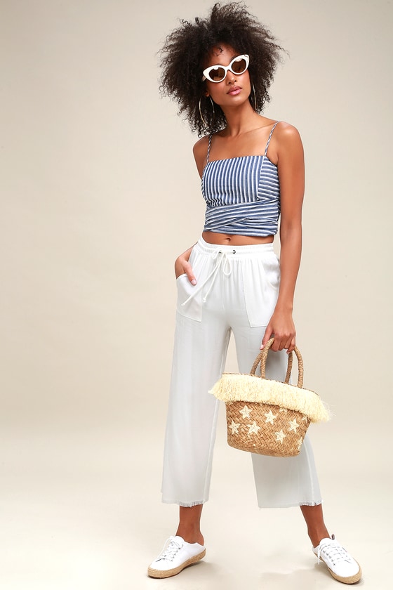 cropped white pants