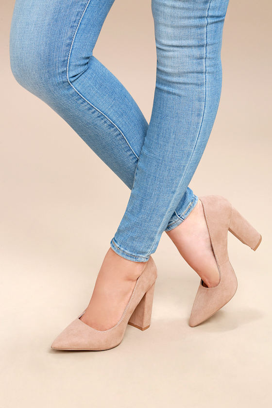 Ridley Warm Taupe Suede Pumps 1