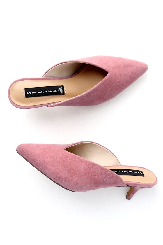 Ainsley Rose Suede Pointed Toe Mules 3