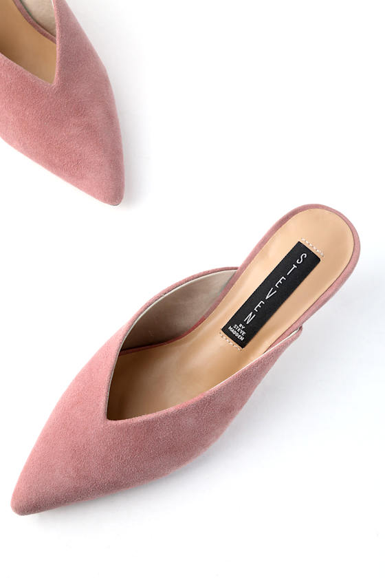 Ainsley Rose Suede Pointed Toe Mules 4