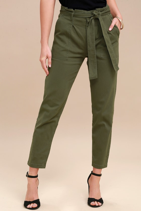 high waisted pants with tie