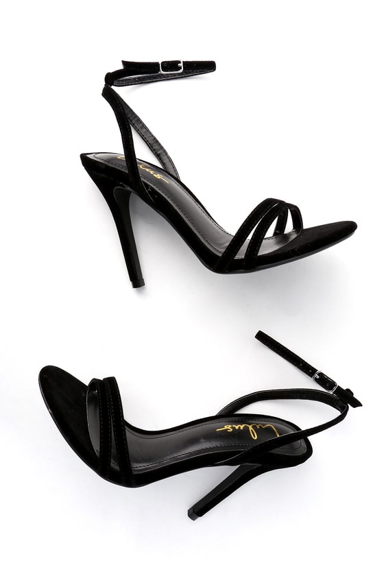 lulus black suede ankle strap heels womens