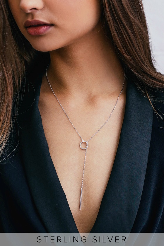 Sterling silver lariat necklace deals