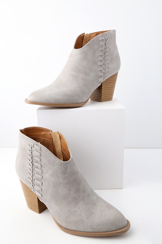 light grey ankle booties