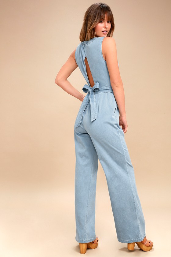 Jack by BB Dakota Suko Jumpsuit - Chambray Jumpsuit - Lulus