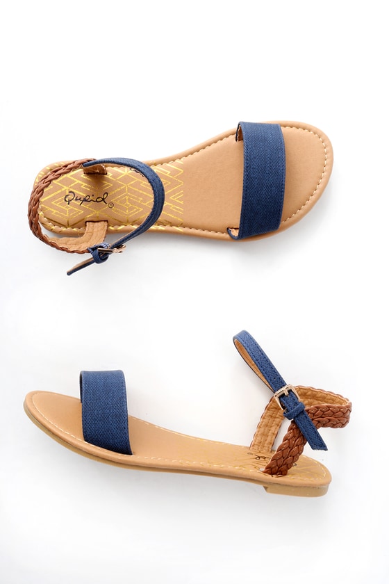 navy flat sandals uk