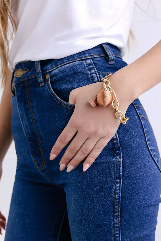 Carressa Gold and Rose Gold Chain Bracelet 1