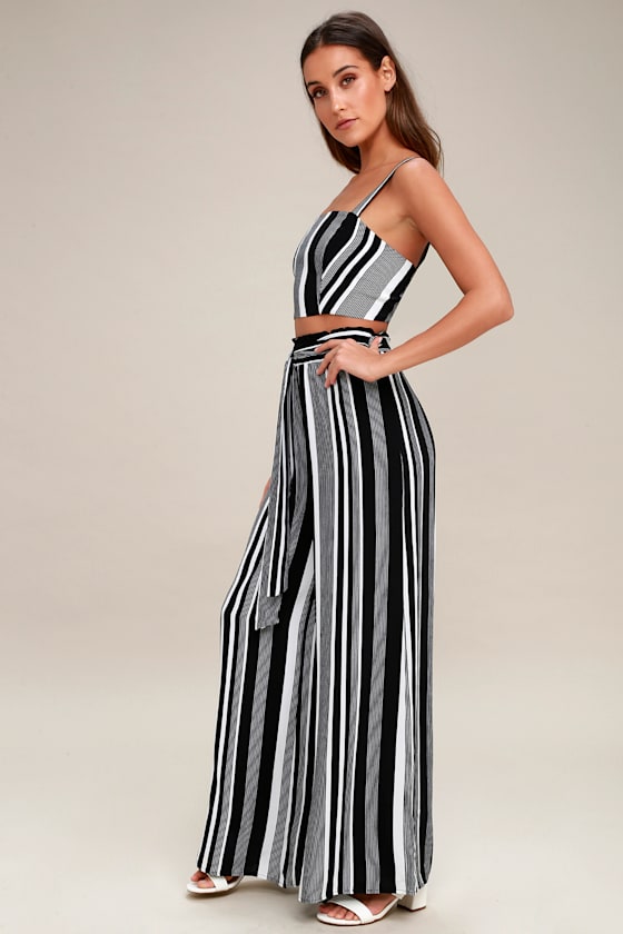 Road Trip to Rio Black Striped Two-Piece Set 2