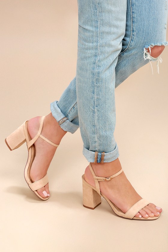 nude suede shoes