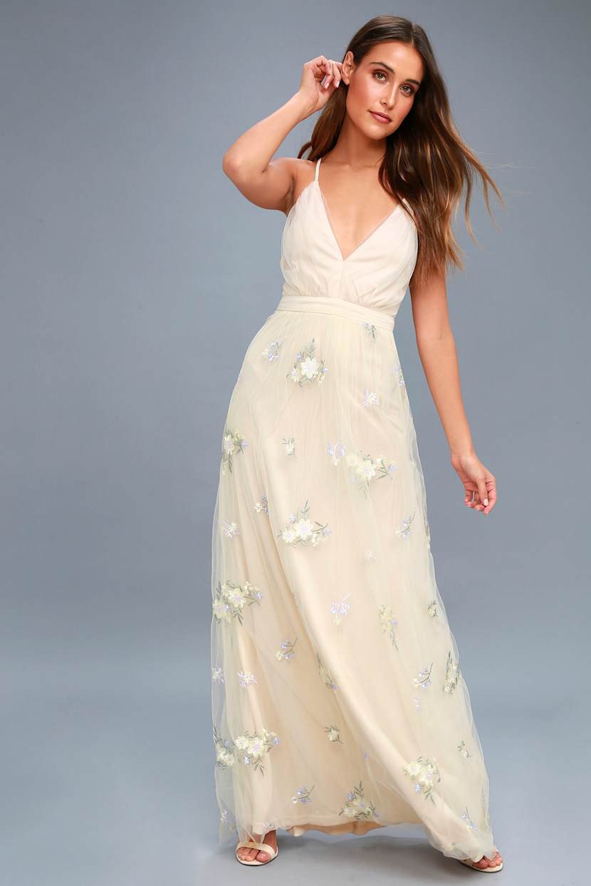 beige by eci embroidered dress Isabel Beige Embroidered Dress – Apostolic Threads Boutique