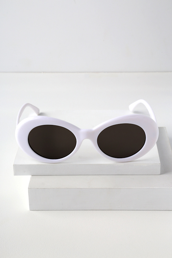 Trendy Sunglasses White Sunglasses Oval Sunglasses Lulus