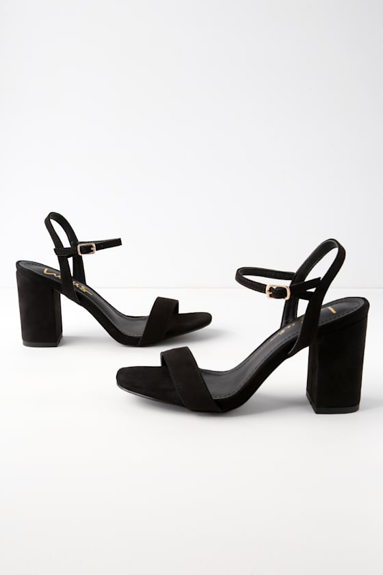 Arya Black Suede High Heel Sandals 4