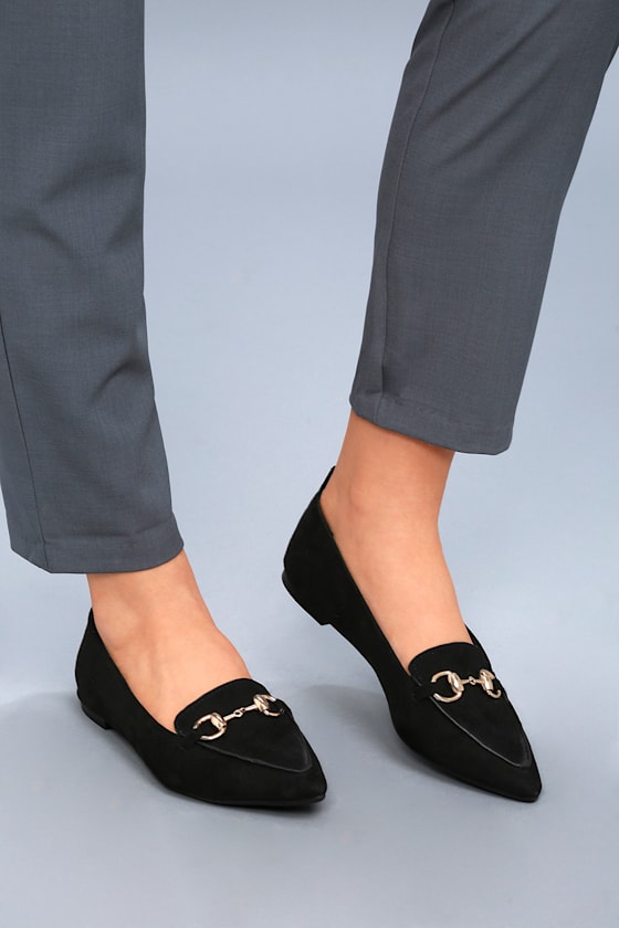Charlotte Black Suede Loafers 1