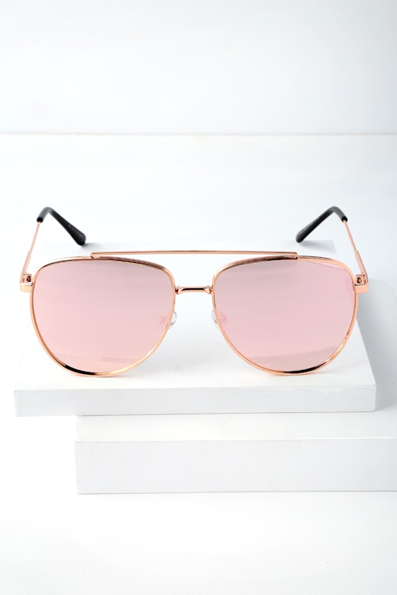 Rose Gold Aviator Sunglasses Mirrored Aviator Sunglasses