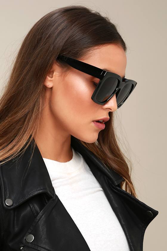 Edna Black Oversized Sunglasses 4