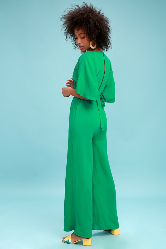 Chic La Vie Green Wide Leg Jumpsuit