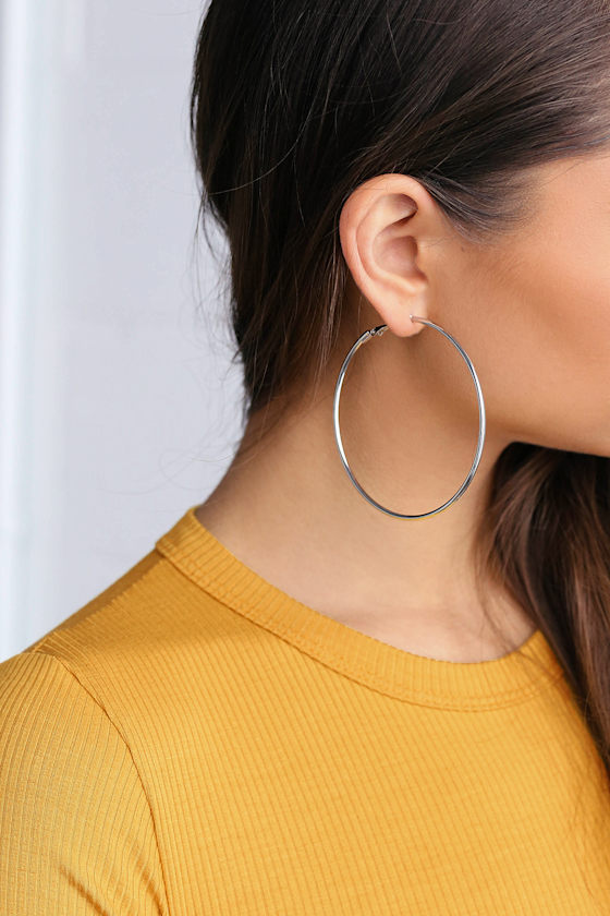 Miley Silver Hoop Earrings 3