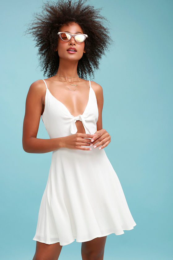 Girls back-tie skater dress