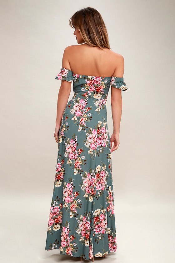 primrose path sage green floral print maxi dress