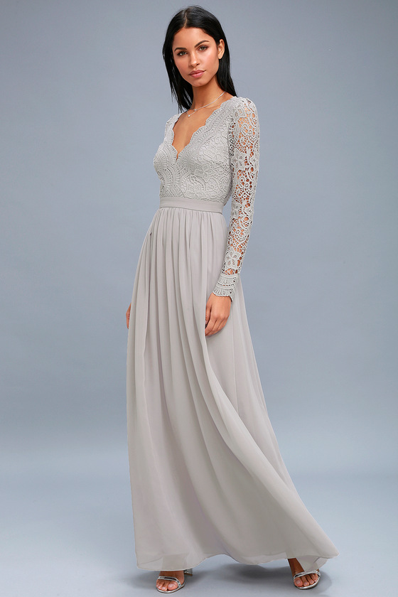 Lace Long Sleeve Maxi Dress ...