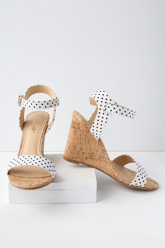 black & white wedge sandals