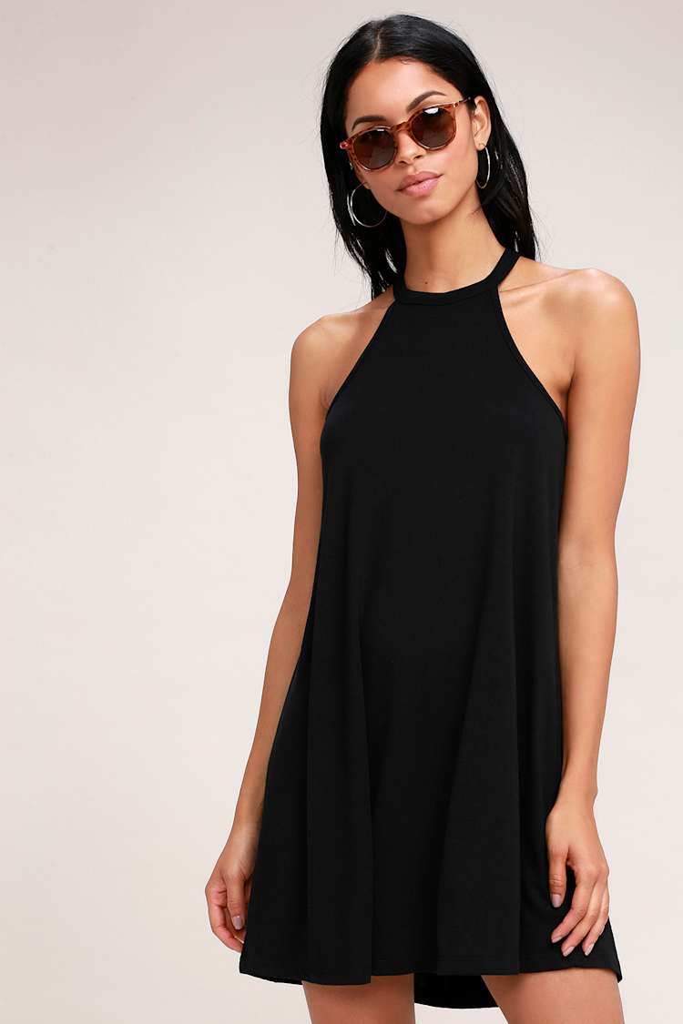 Z Supply Mei - Black Swing Dress - Jersey Swing Dress - Lulus