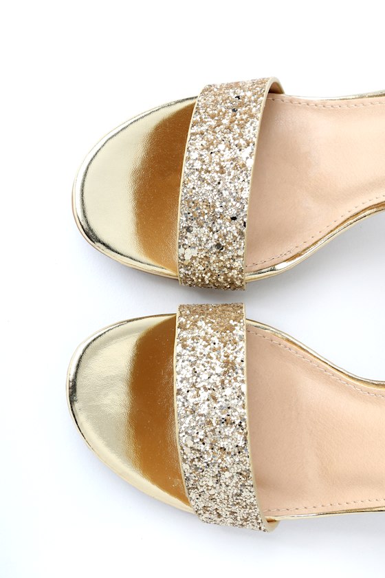 Shiny Glitter Heels Light Gold Heels Party Shoes Lulus