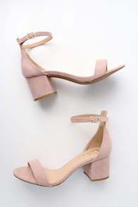Harper Nude Suede Ankle Strap Heels 2