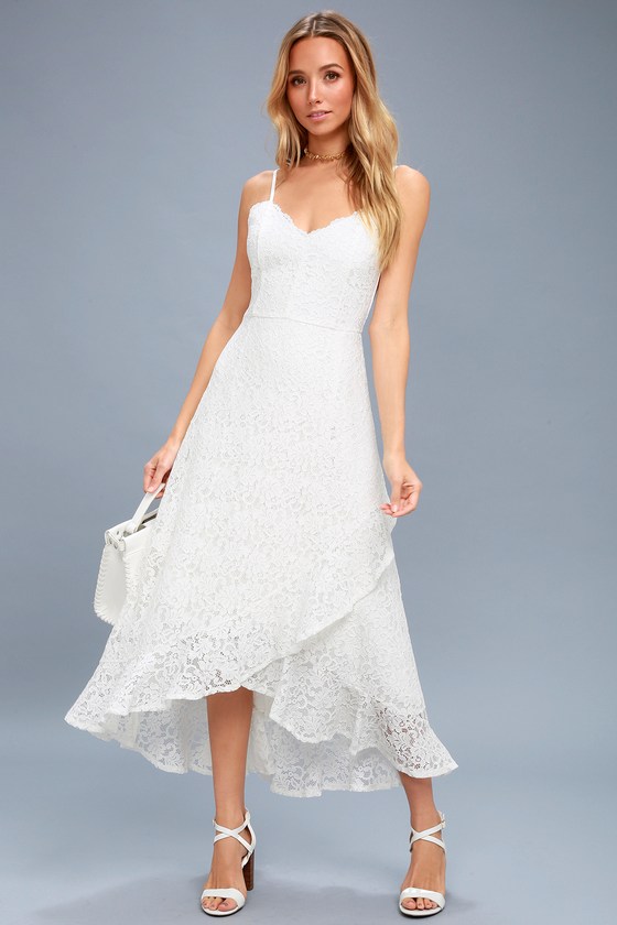 white midi bridal dress