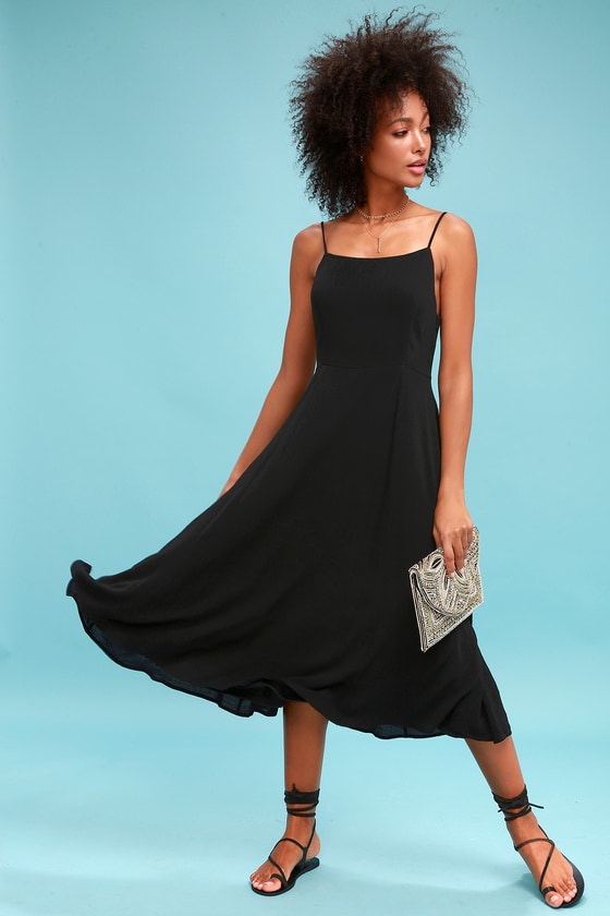 black midi dress going out