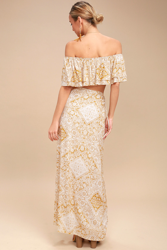 Sage the Label Dream Dancer Mustard Yellow Maxi Skirt