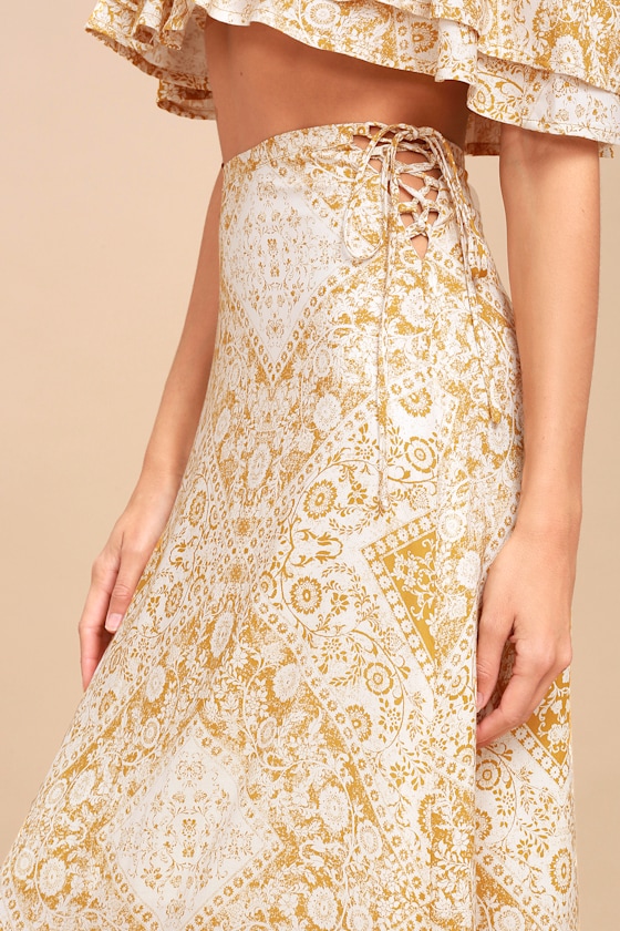 Sage the Label Dream Dancer Mustard Yellow Maxi Skirt