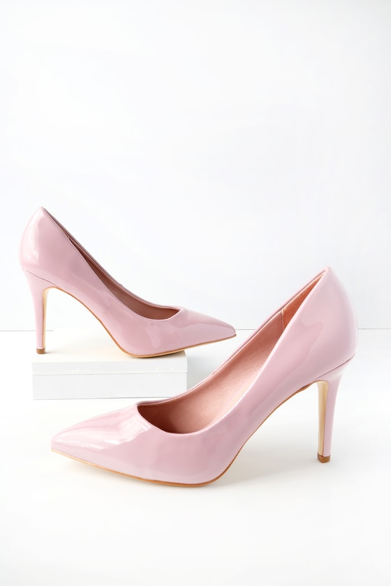 pink patent heels