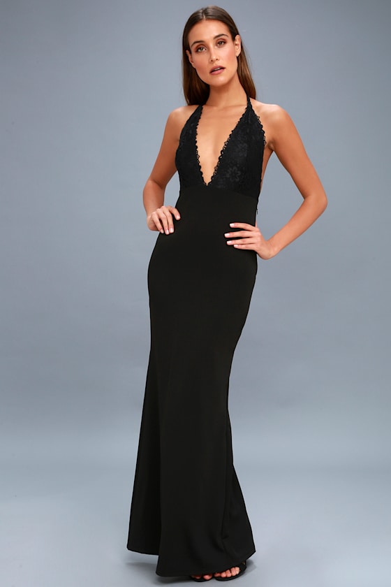 Prima Donna Life Black Lace Backless Maxi Dress 4
