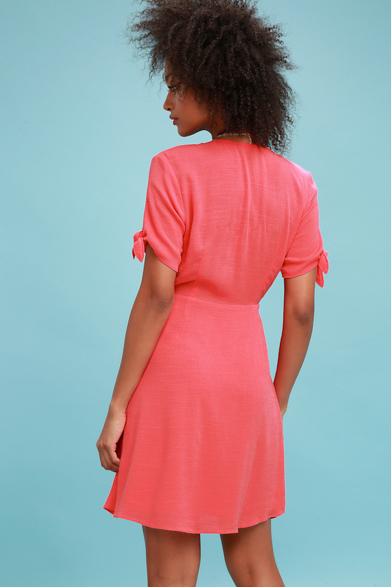 Nova Lux Strap Wrap Dress High Risk Red Aop Ca