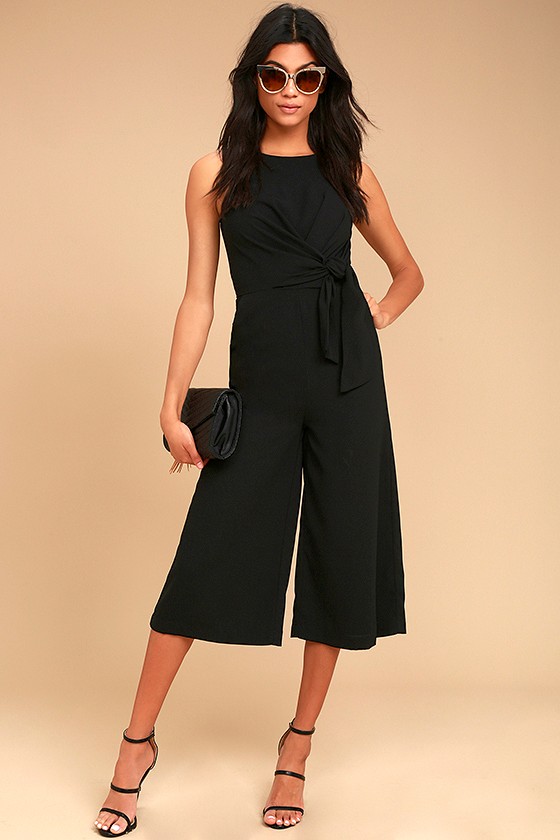 Lulus On Track Black Midi Jumpsuit