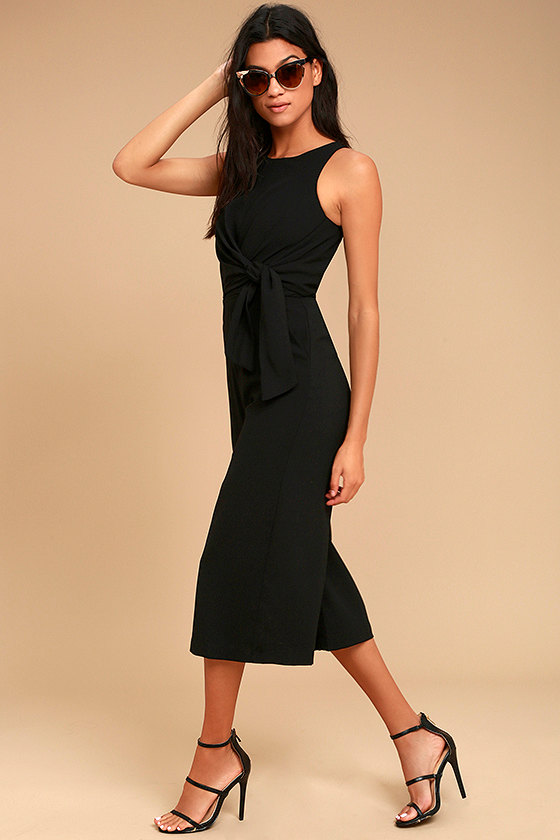 On Track Black Midi Jumpsuit 7
