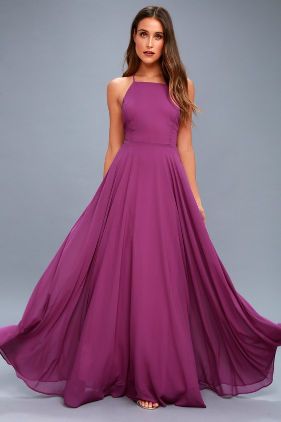 magenta and orange dress