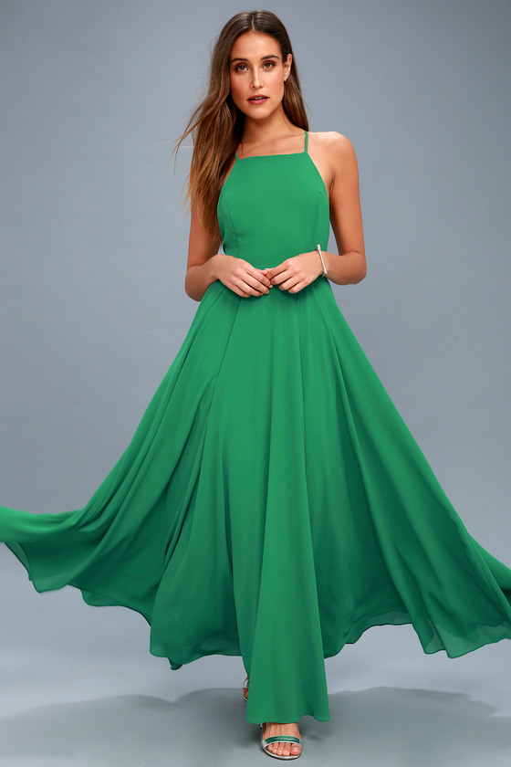 Beautiful Green Dress - Maxi Dress - Backless Maxi Dress - Lulus