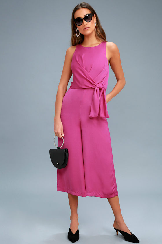On Track Magenta Midi Jumpsuit 1