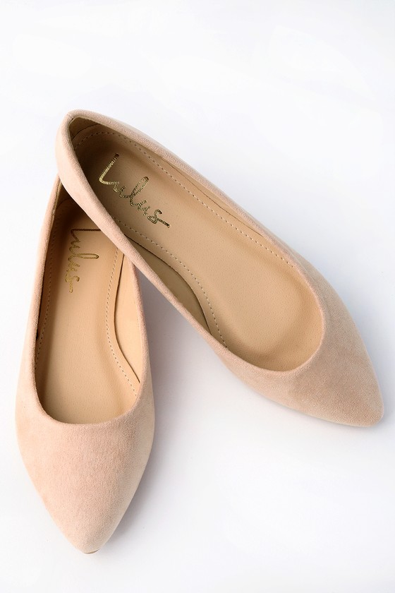 Holly Light Nude Suede Flats