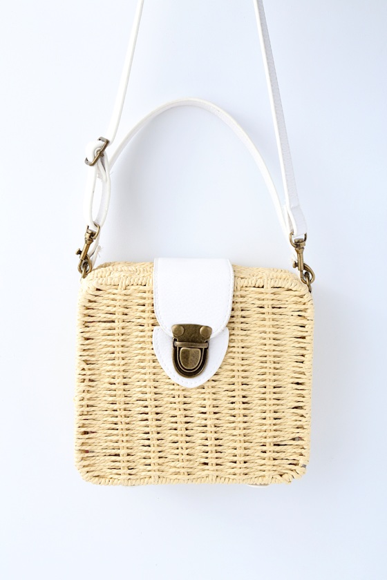 Cute Beige Purse Woven Purse Basket Purse