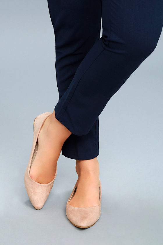 Holly Nude Suede Flats 5