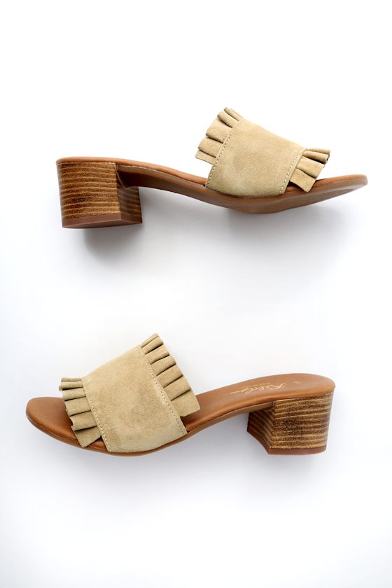 Rebels Demi Sand Suede Leather Mules 4
