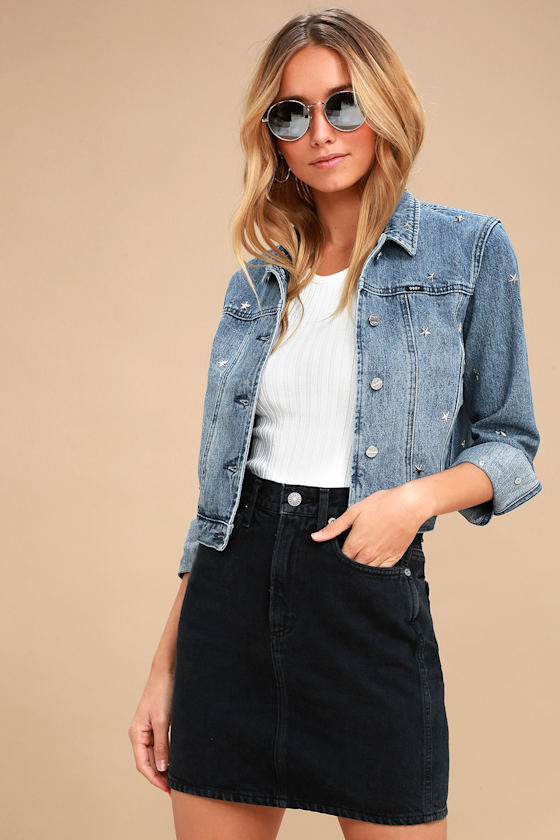 Stardom Studded Medium Wash Denim Jacket 4