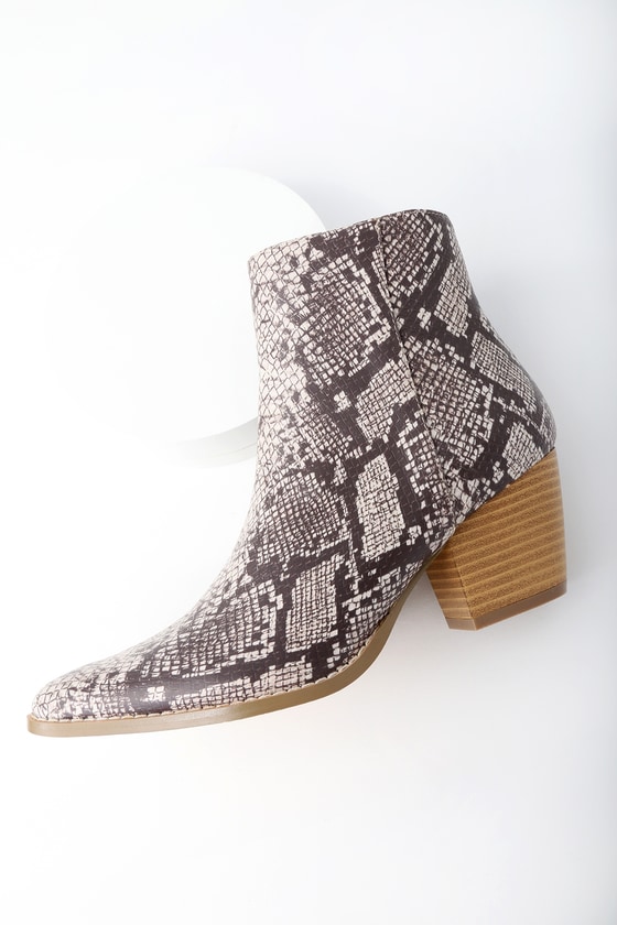 snake print shoe boots