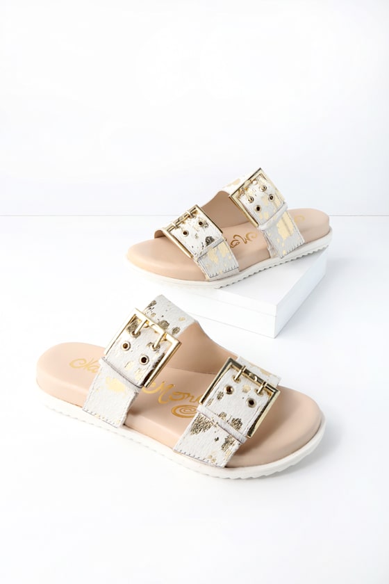 pony skin sandals