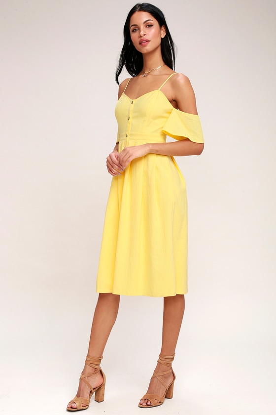 yellow off the shoulder ball gown