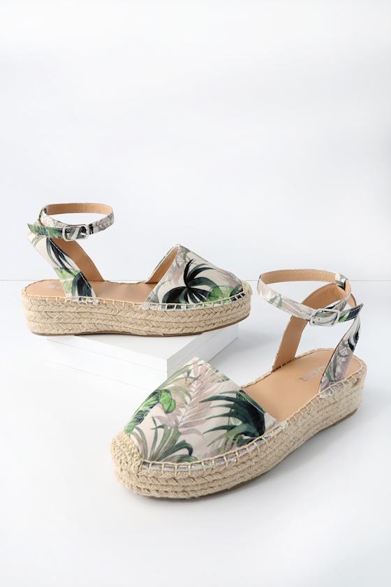 Janelle Green Multi Print Espadrille Flats 1