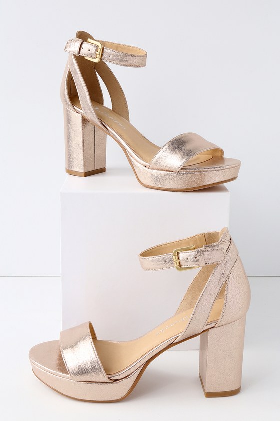 light gold high heels